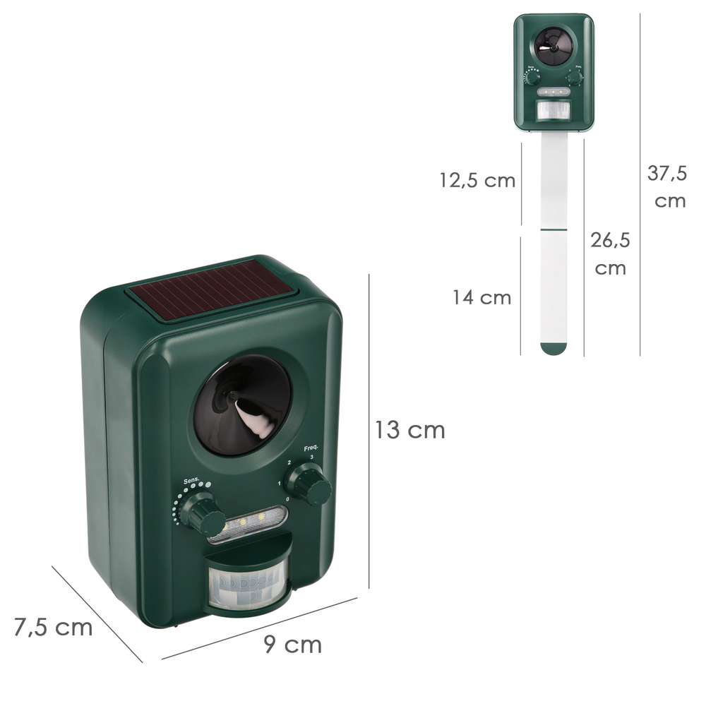 Ahuyentador Ultrasonidos Solar Varios Animales colocacion